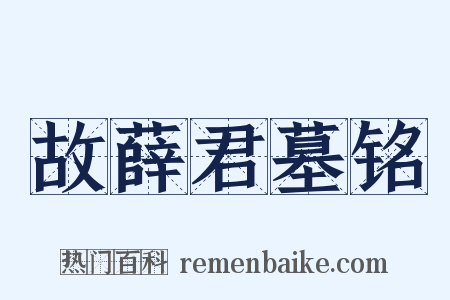 故薛君墓铭是什么意思的图片